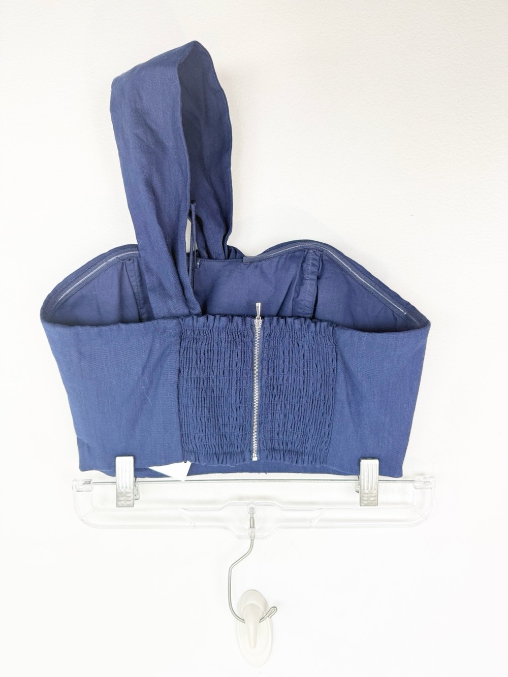 Milly One Shoulder Blue Linen Crop Top Size Small NWT - Picture 4 of 7